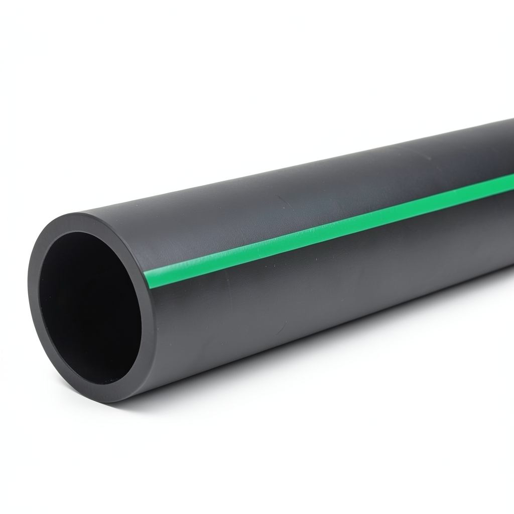 مواسير HDPE ضغط 3.9 بار PE 63 مقاس 180 مم SDR 21 لون أسود