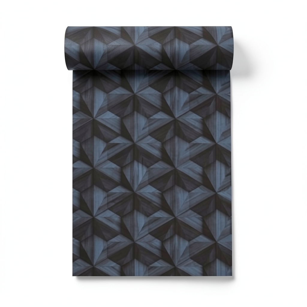 Dutch Geometric Wall Decoration 10m x 0.53m, Dark Grey