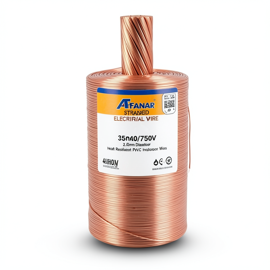لفة سلك كهرباء مجدول 35 مم 450/750 فولت موصل نحاس قطر 2.65 مم معزول PVC مقاوم للحرارة | شركة الفنار