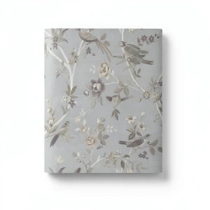Italian Wallpaper Floral Design 10m x 0.53m Gray, Model 28845