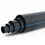 HDPE Plastic Pipe  Nominal Pressure 9.9 Bar [PE 100] Outside Diameter 400 mm  SDR 13.6  Color Black with Blue Stripes | Almona Factory