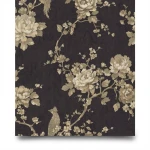 Italian Wallpaper Floral Design Dark Brown Color, Size 10mx1.06m, Model 81649