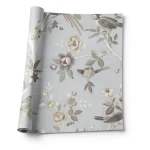 Italian Wallpaper Floral Design 10m x 0.53m Gray, Model 28845