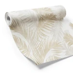 Italian Wallpaper Leaf-Patterned Design 10m x 0.53m Beige, Model 33312