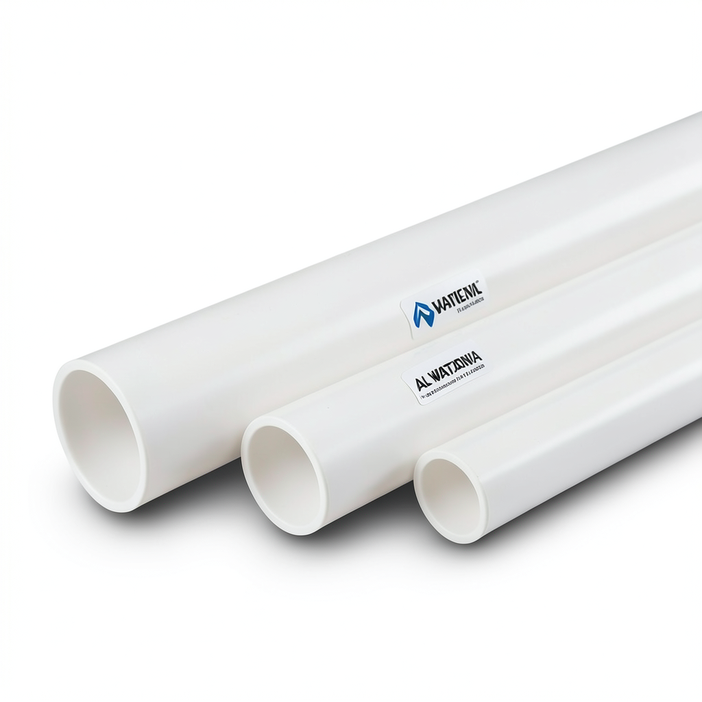 أنابيب UPVC مقاس 4 إنش ضغط 17.2 بار سمك 6.73 مم لون أبيض | بلاستيك الوطنية