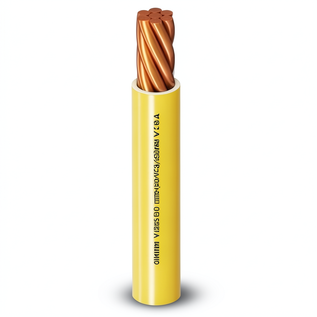 لفة سلك كهرباء مفرد 10mm 450/750 فولت، موصل نحاس مجدول، عزل PVC مقاوم للحرارة، لون أصفر | شركة الفنار