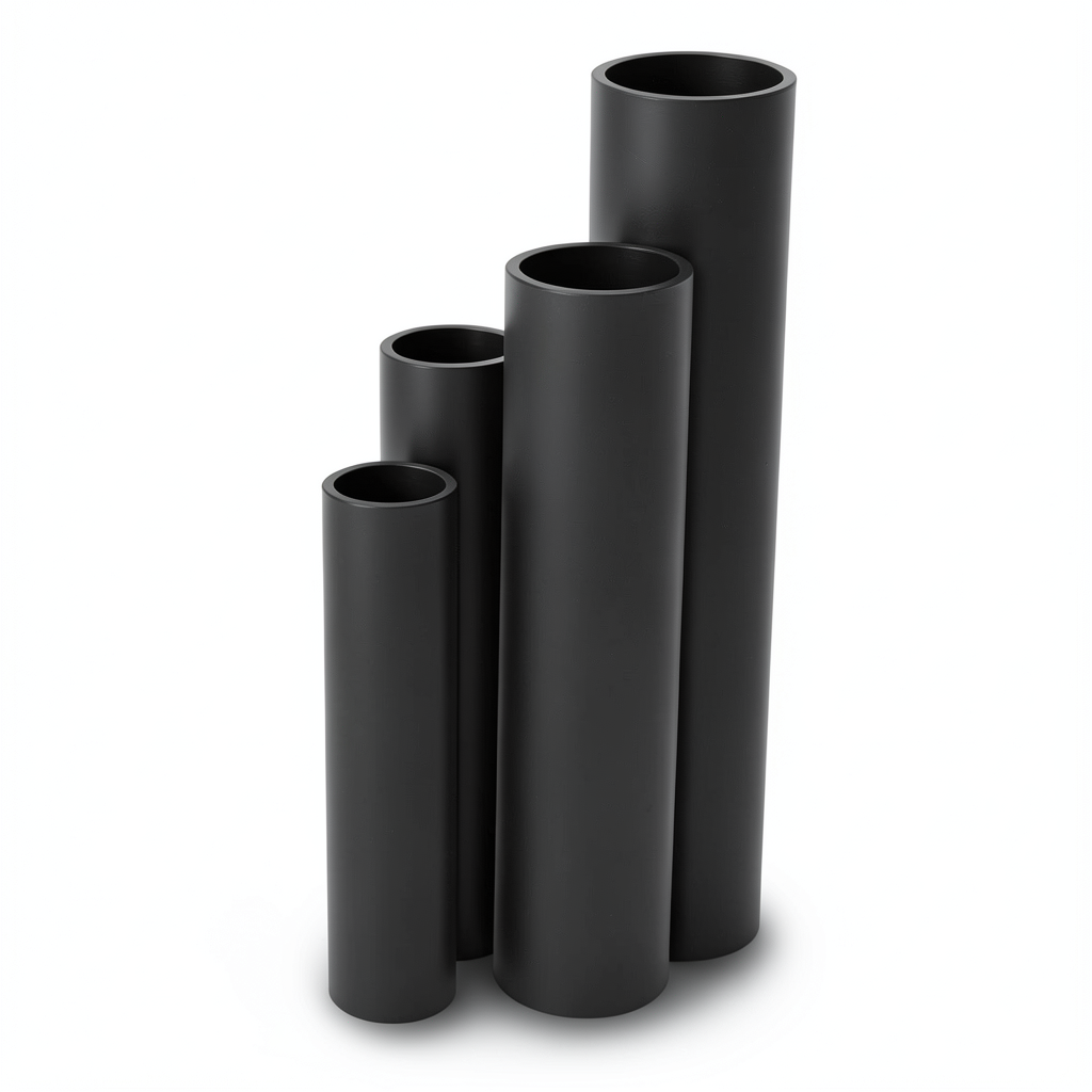 مواسير HDPE SDR 41 قطر خارجي 200 مم سمك 4.9 مم لون أسود