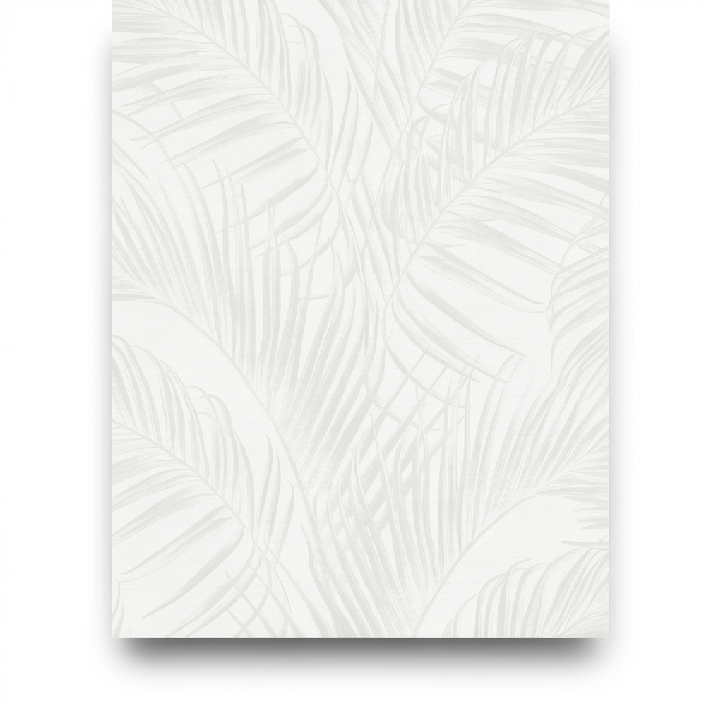 Wall Decoration Leaf-Patterned Design 10 m x 0.53 m Off White