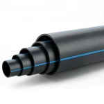 أنابيب HDPE ضغط  9.9 بار [PE 100] قطر خارجي 355 مم  SDR 13.6  لون اسود مع خط ازرق | مصنع المنى