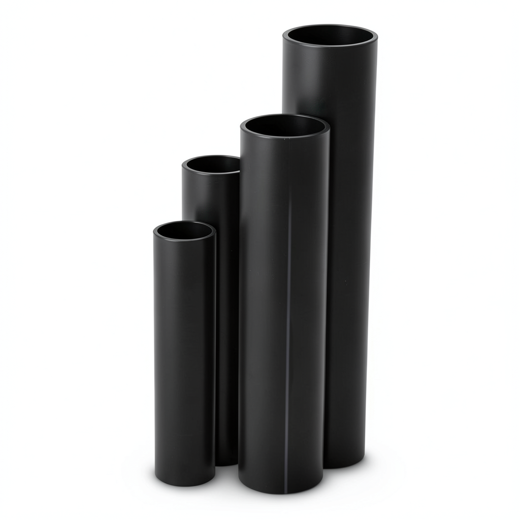 HDPE Pipes SDR 41 Outside Diameter 200 mm Thickness 4.9 mm Black