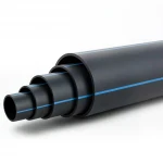 أنابيب بلاستيك HDPE ضغط  9.9 بار [PE 100] قطر خارجي 450 مم  SDR 13.6  لون اسود مع خط ازرق | مصنع المنى