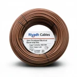 Riyadh Cables 10mm Stranded Electrical Wire, Copper Conductor 450/750V, Brown Color, 100m Length