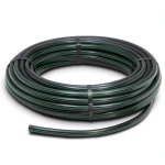 HDPE Plastic Coil Pipe PN 9.8 Bar PE 63 OD 32 mm SDR 9 Black with Green Stripes