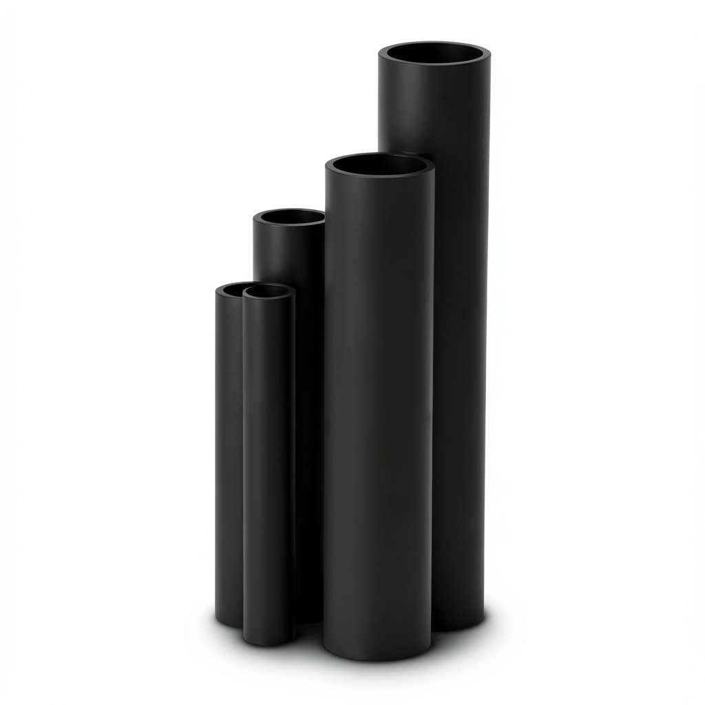 مواسير HDPE SDR 26 قطر خارجي 140 مم سمك 5.4 مم لون أسود