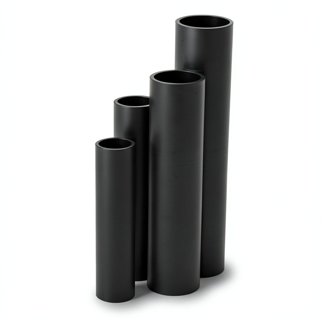 مواسير HDPE SDR 26 قطر خارجي 180 مم سمك 6.9 مم لون أسود