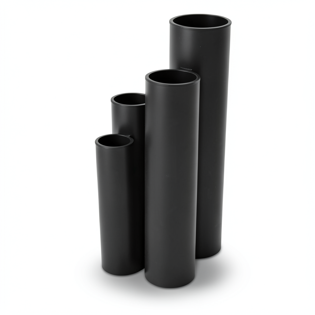 مواسير HDPE SDR 26 قطر خارجي 225 مم سمك 8.6 مم لون أسود
