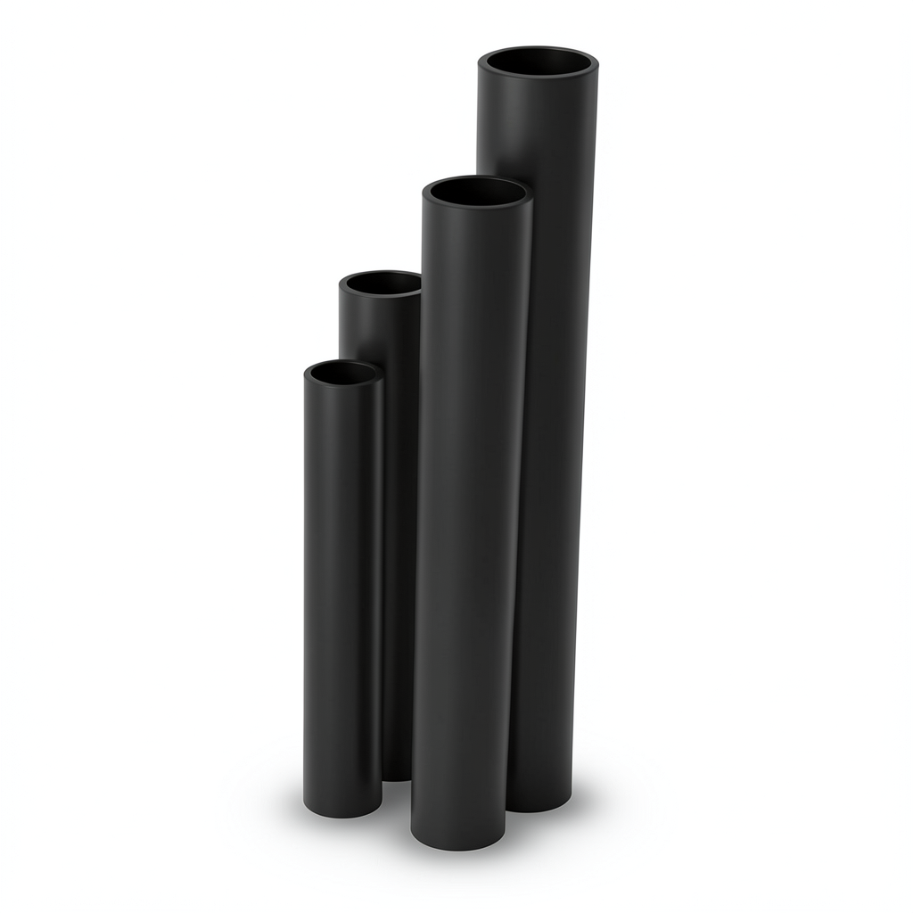 مواسير HDPE نسبة الأبعاد القياسية 26 قطر خارجي 355 مم سمك 13.6 مم أسود