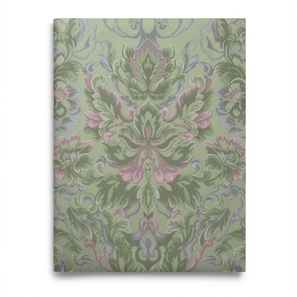 Italian Wallpaper Classic Design Green Color, Size 10mx1.06m, Model 81689