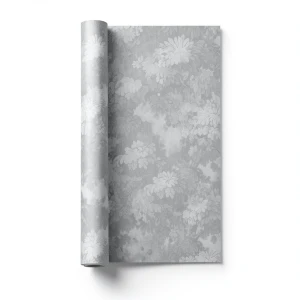 ورق جداري ايطالي، لون رمادي، تصميم ورود، مقاس 10 م×1.06م، موديل 81693