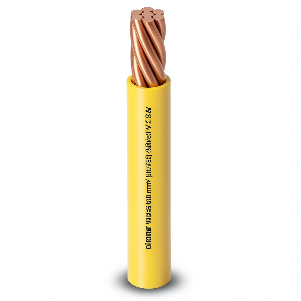 سلك كهرباء مفرد 630 mm2 450/750 فولت، موصل نحاس مجدول، عزل PVC مقاوم للحرارة، أصفر | شركة الفنار