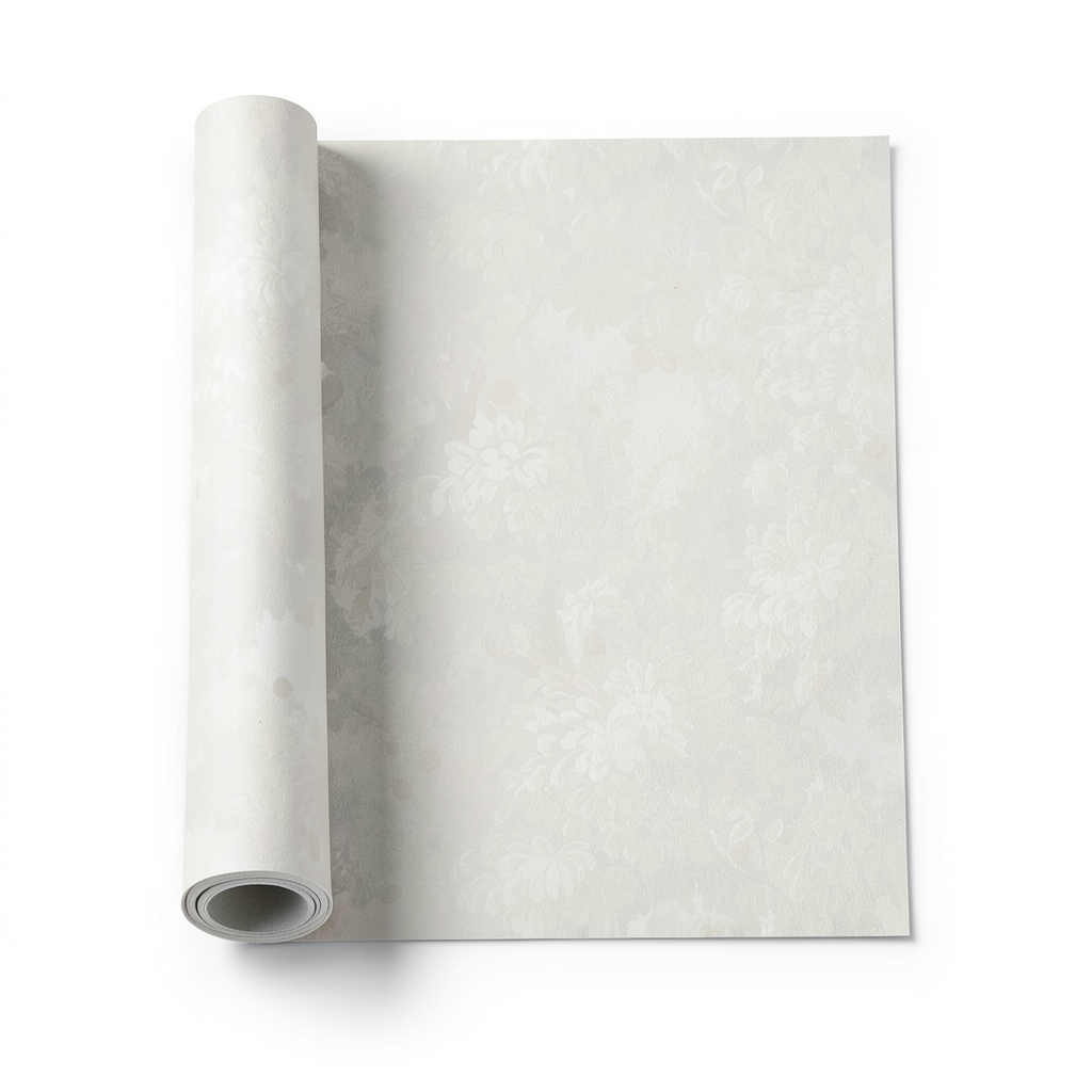 Italian Wallpaper Floral Design Pale Beige, Size 10m x 1.06m