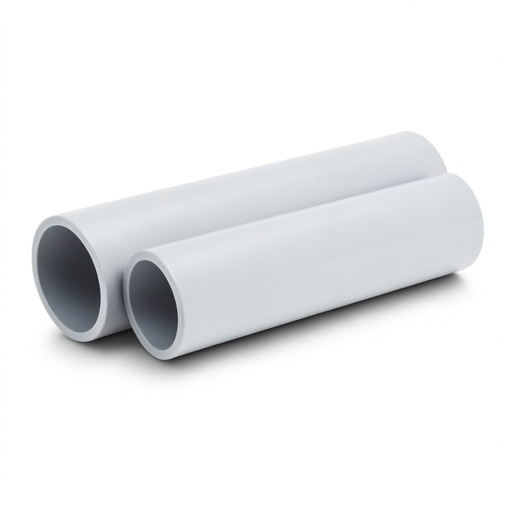 مواسير UPVC جدول 80 مقاس ½ 1 إنش سمك 5.08 مم لون رمادي فاتح