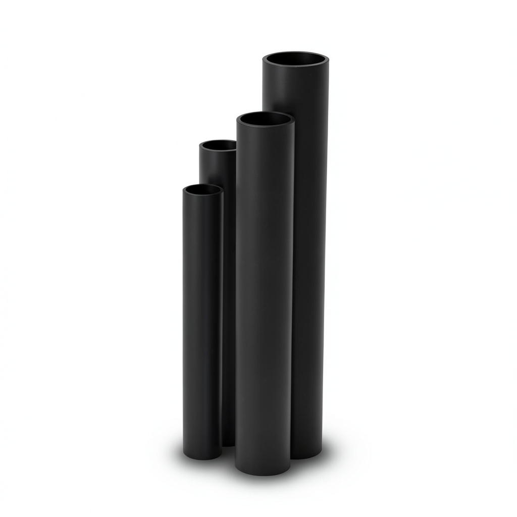 مواسير HDPE SDR 26 قطر خارجي 250 مم سمك 9.6 مم لون أسود