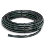 HDPE Plastic Coil Pipe PN 9.8 Bar PE 63 75 mm SDR 9 Black with Green Stripes