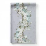 Dutch floral wallpaper, size 10 m x 0.53 m, gray color, model 17790  