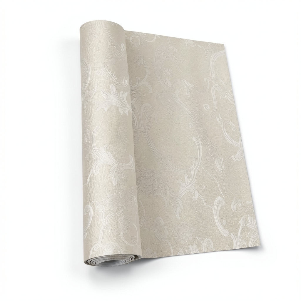 Italian Wallpaper Beige Color Classic Design, Size 10m x 0.70m, Model rc16059