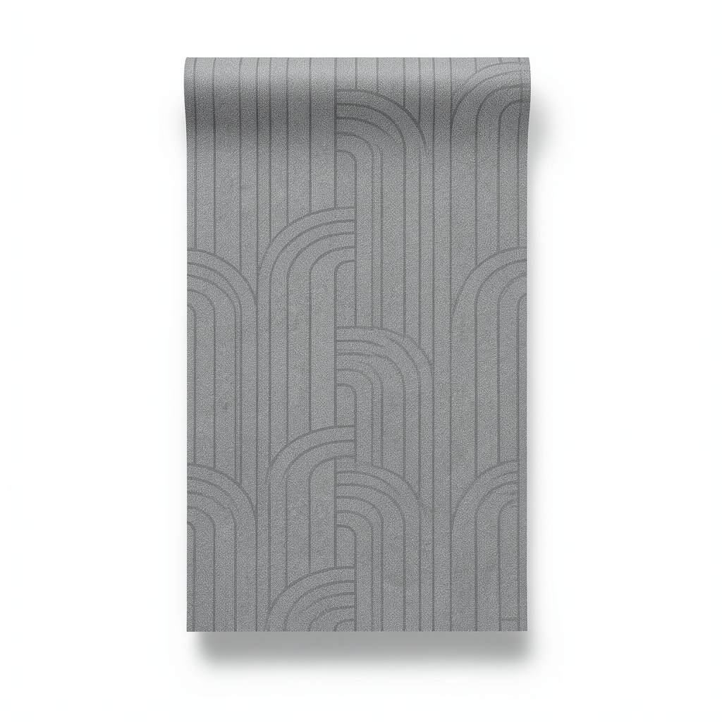 Geometric Wallpaper Gray Color 10m x 0.70m, Model Z76005