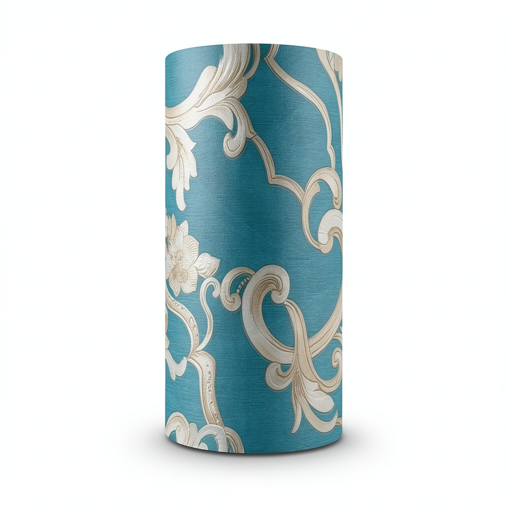 Italian Wallpaper Classic Design Turquoise Color, Size 10m x 0.70m, Model rc16068