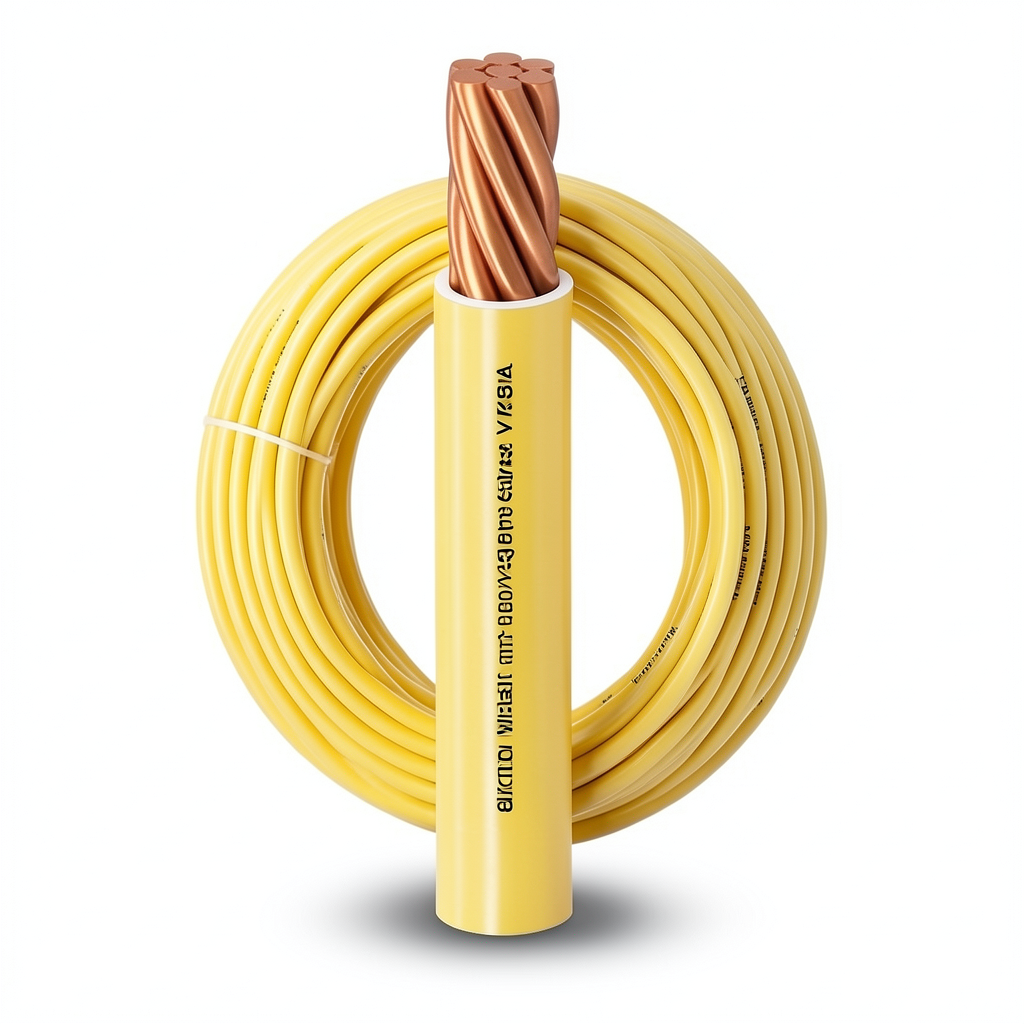 185mm2 Single Electric Wire 450/750V, Stranded Copper, Heat Resistant PVC Insulated, Yellow | Al Fanar