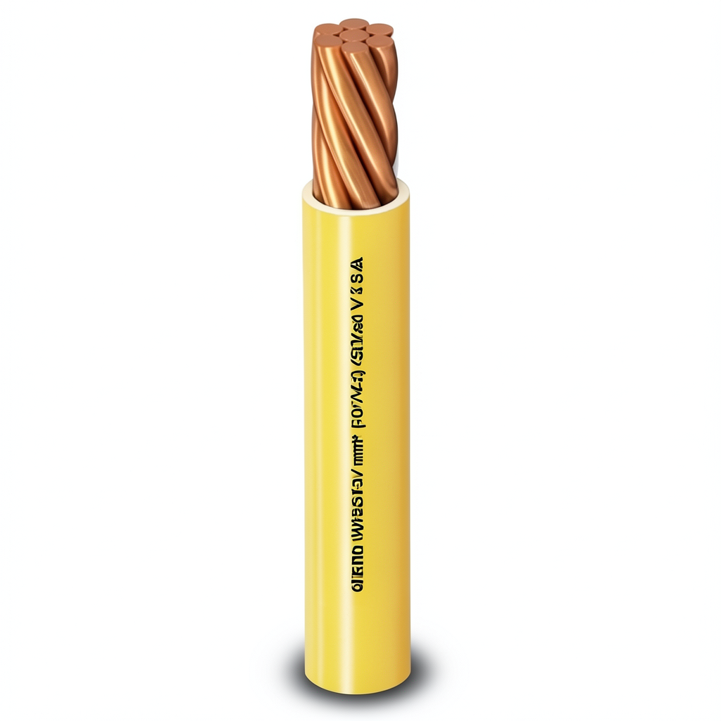 سلك كهرباء مفرد 630 mm2 450/750 فولت، موصل نحاس مجدول، عزل PVC مقاوم للحرارة، أصفر | شركة الفنار