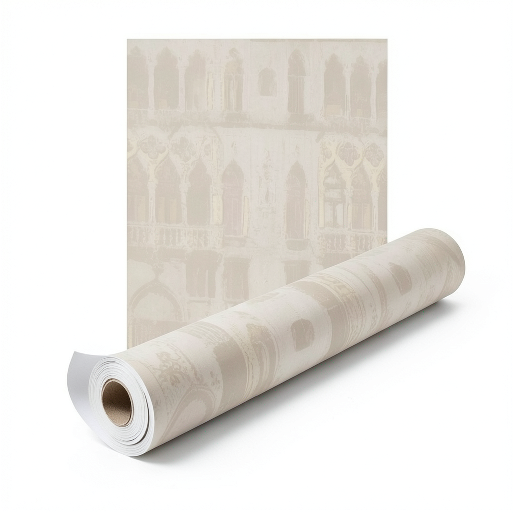 Italian Wallpaper Modern Design Beige Color, Size 10mx1.06m, Model 81735