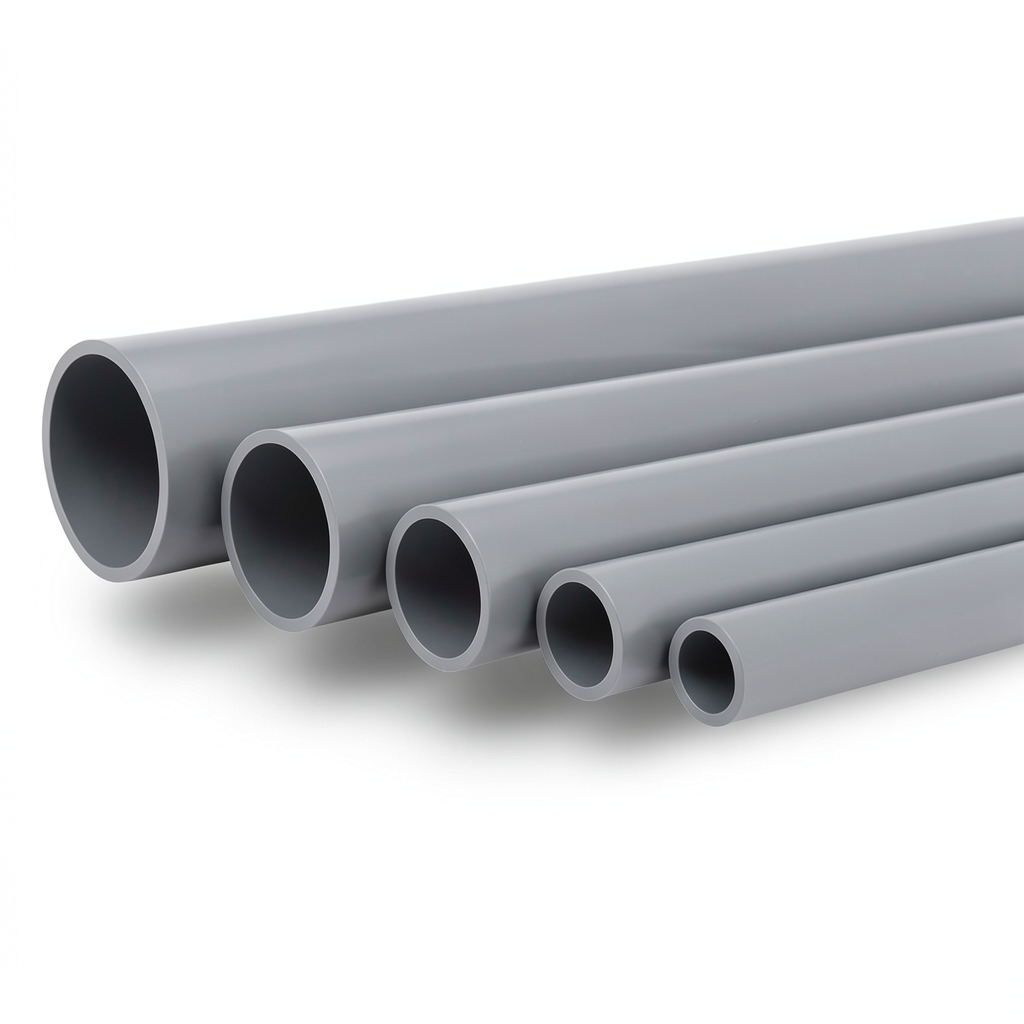 UPVC Pipes Nominal Pressure 10 Bar Outside Diameter 50 mm Thickness 2.4 mm Gray