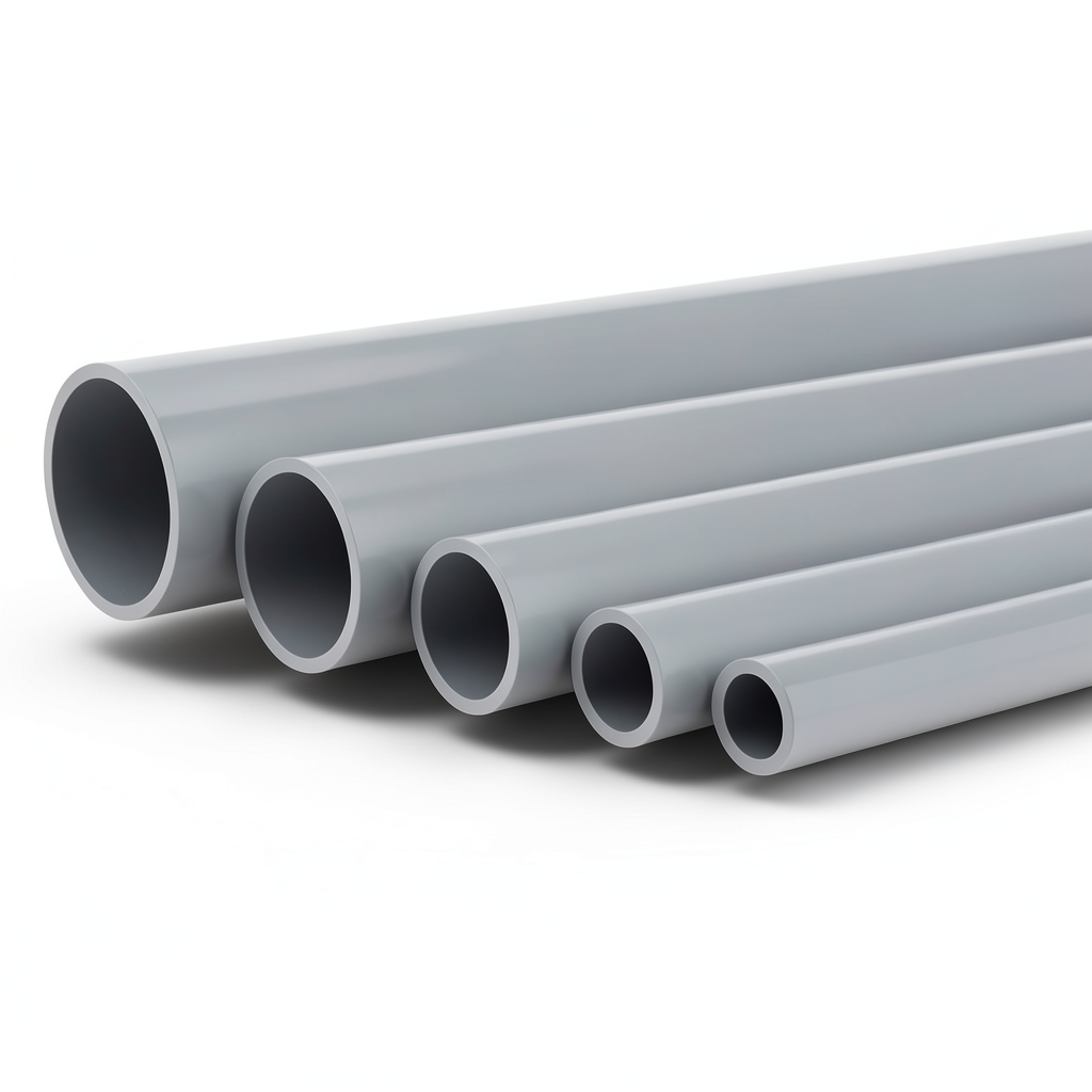 مواسير UPVC ضغط 2 بار مقاس 160 مم سمك 1.8 مم لون رمادي