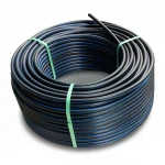 لفة أنابيب بلاستيك HDPE ضغط  4 بار [PE 100] قطر خارجي 50 مم  SDR 33  لون اسود مع خط ازرق | مصنع المنى