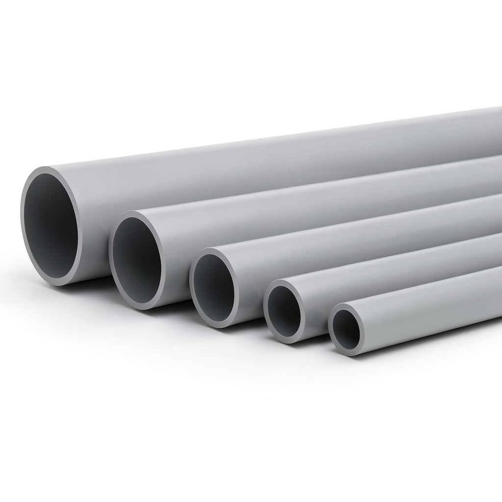 أنابيب UPVC ضغط 10 بار قطر خارجي 50 مم سمك 2.4 مم لون رمادي