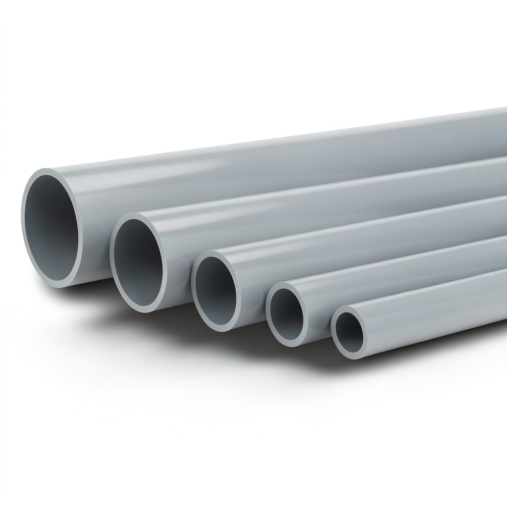UPVC Pipes Nominal Pressure 2 Bar Outside Diameter 200 mm Thickness 1.8 mm Gray