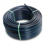 HDPE Plastic Coil Pipe  PN 4 Bar [PE 100] OD 50 mm  SDR 33  Color Black with Blue Stripes | Almona Factory