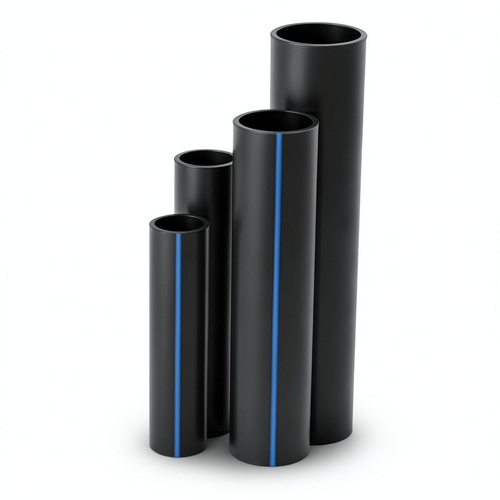 مواسير HDPE نسبة الأبعاد القياسية 11 قطر خارجي 225 مم سمك 20.5 مم أسود