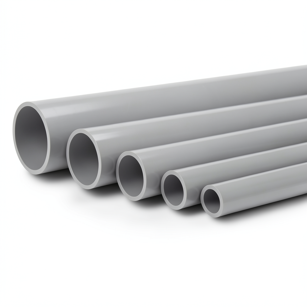 UPVC Pipes Nominal Pressure 6 Bar Outside Diameter 50 mm Thickness 1.8 mm Gray