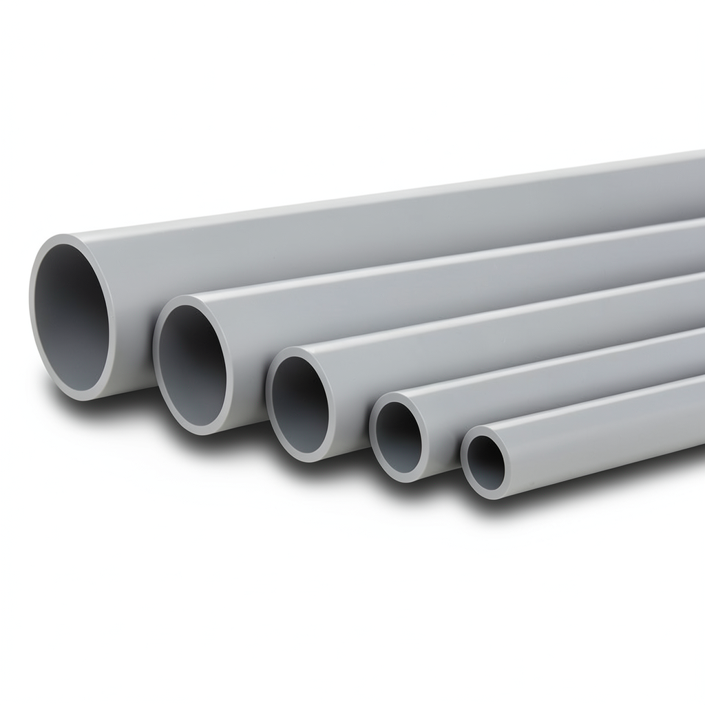 UPVC Pipes Nominal Pressure 6 Bar Outside Diameter 40 mm Thickness 1.8 mm Gray Color