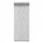 Italian wall covering, pale grey color, length 10 m, width 0.53 m, model 63023