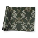 Italian Wallpaper Classic Design 10 m x 1.06 m Dark Green, Model 81851