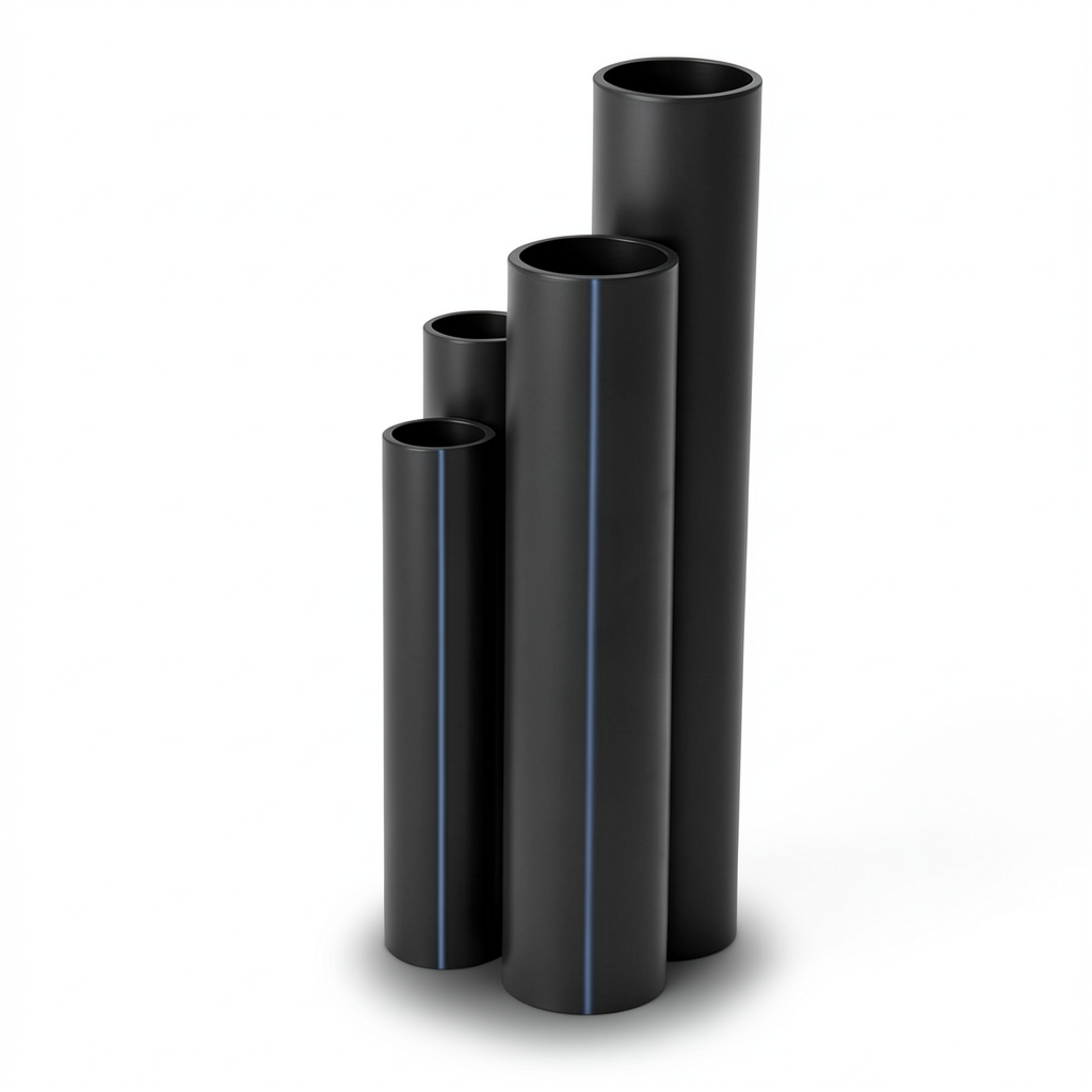 مواسير HDPE نسبة الأبعاد القياسية 13.6 قطر خارجي 110 مم سمك 8.1 مم لون أسود