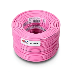 لفة سلك نحاس مجدول 6 ملم عزل PVC مقاوم للحرارة 450/750 فولت طول 300 قدم لون زهري | شركة الفنار