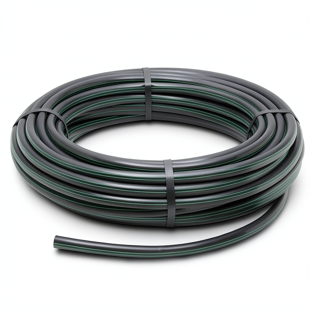 لفة أنابيب بلاستيك HDPE ضغط 15.7 بار PE 63 قطر خارجي 25 مم SDR 6 لون أسود