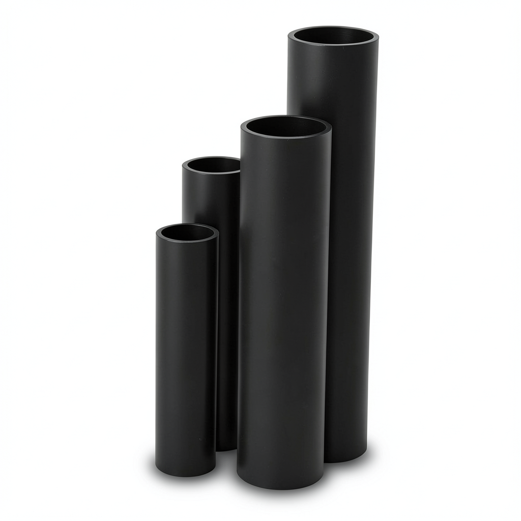 أنابيب HDPE SDR 17.6 قطر خارجي 160 مم سمك 9.1 مم لون أسود